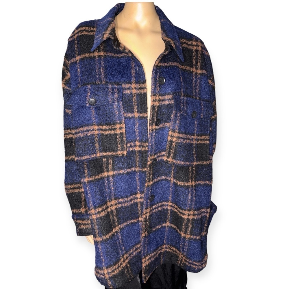 NWT Good American women’s plaid oversized shacket size 5/6 - Picture 6 of 15